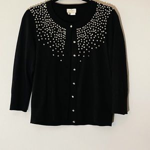Kate Spade Black Rhinestone Cardigan